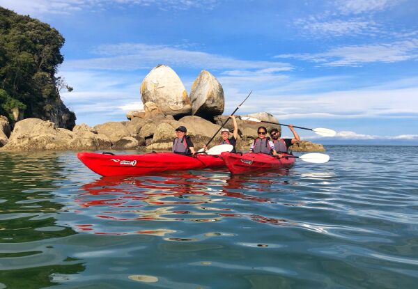 Kayak Kayaking Tour Experience to Split Apple Rock Abel Tasman Park Nelson