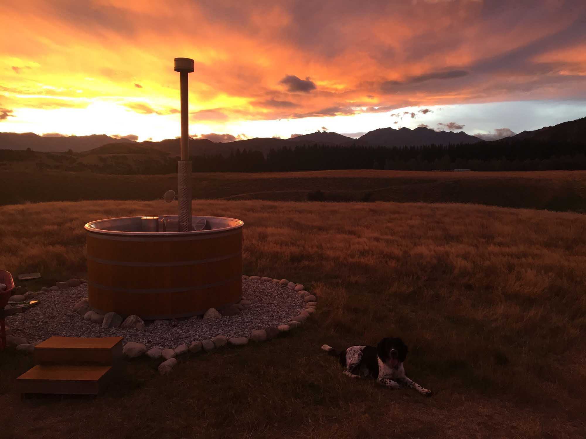 Wanaka Wood fired Hot Tub Sunset Experience Chuffed Gifts