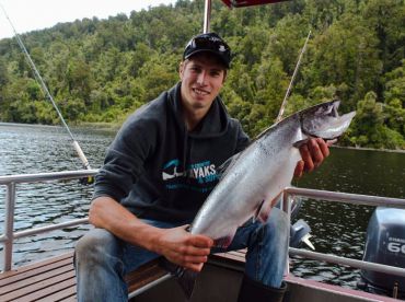 A West coast fishing Charter catching Salmon & Trout