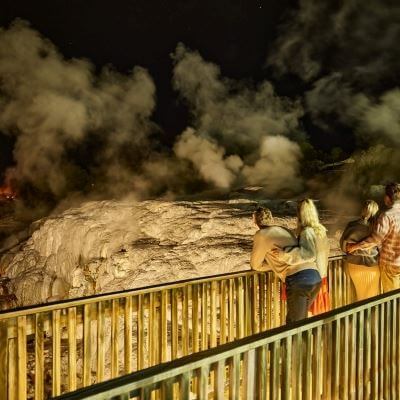 Experience the Te Puia geyser field at night!