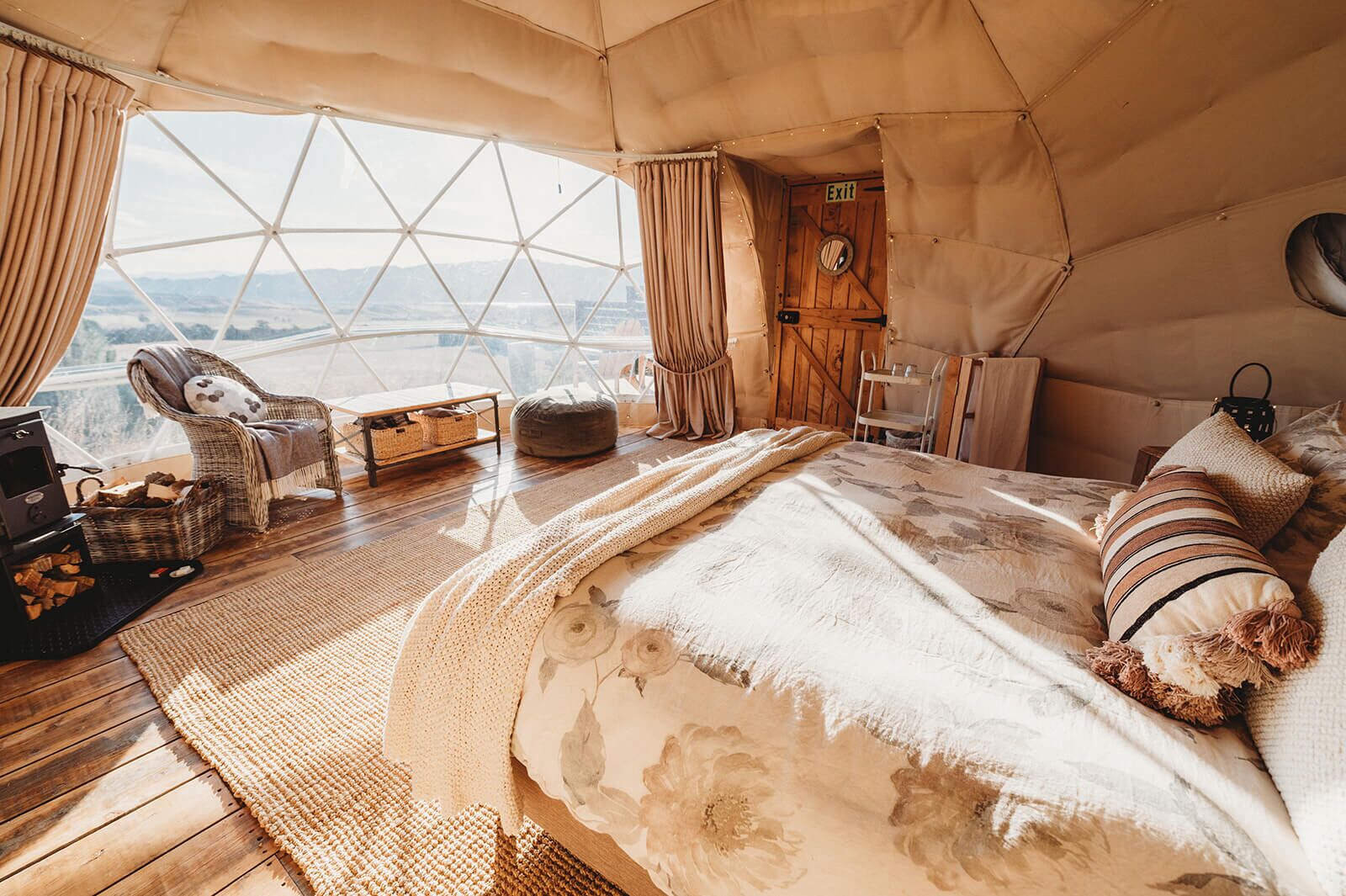 Glamp in a Geodesic Dome in Waitaki - one of the 2025 TripAdvisor top 10 unique stays in the world!