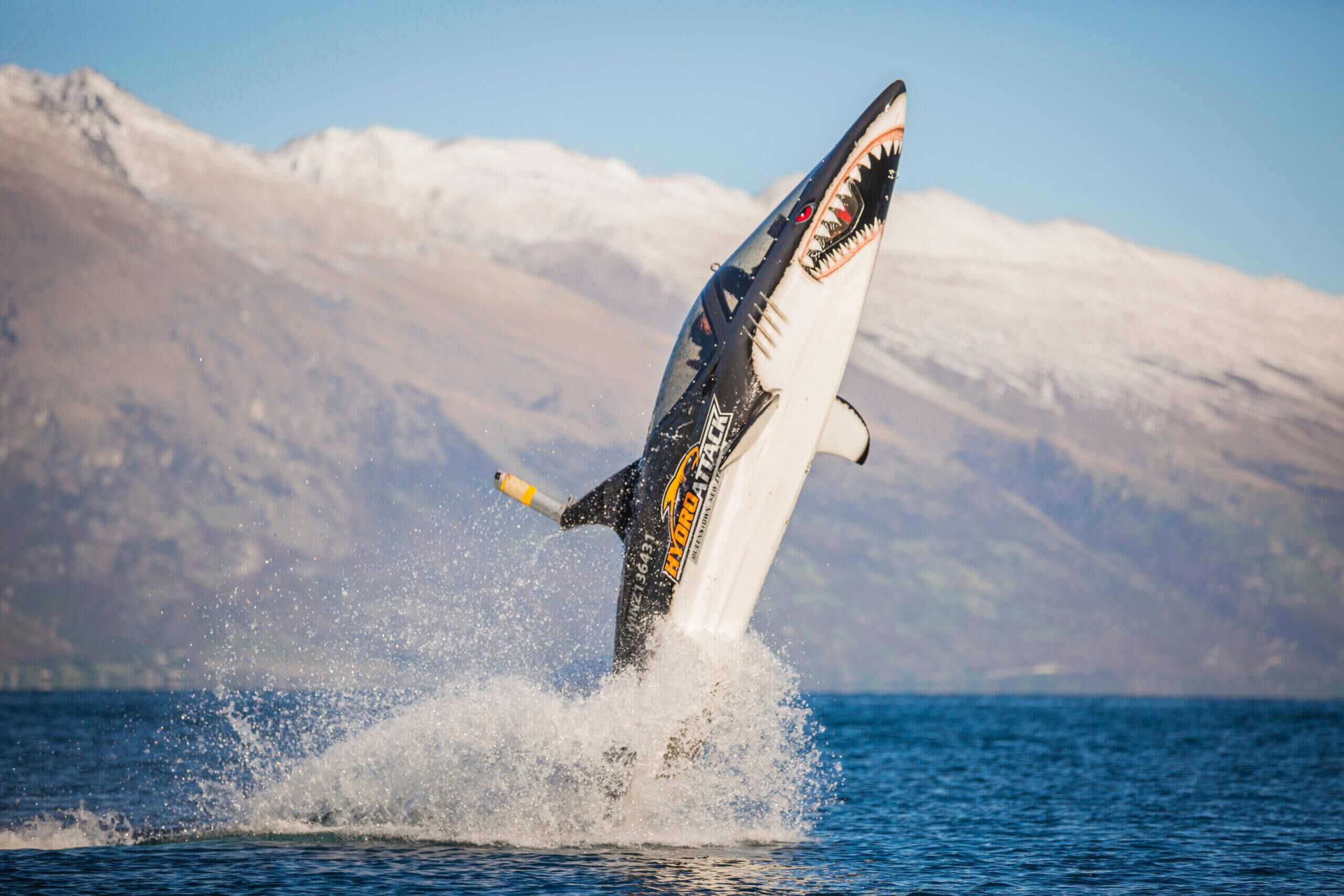 High speed shark experience on and beneath the surface of Lake Wakatipu